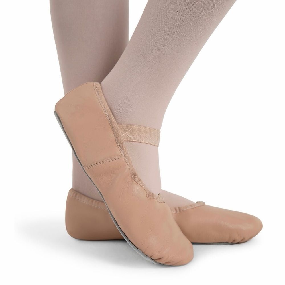 Capezio Daisy Soft Leather Ballet Slippers Girls Dance Shoes Pink 12.5 Wide NEW